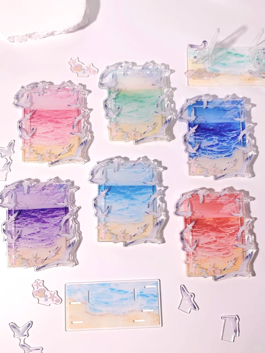 Summer sea breeze acrylic merch display card holder