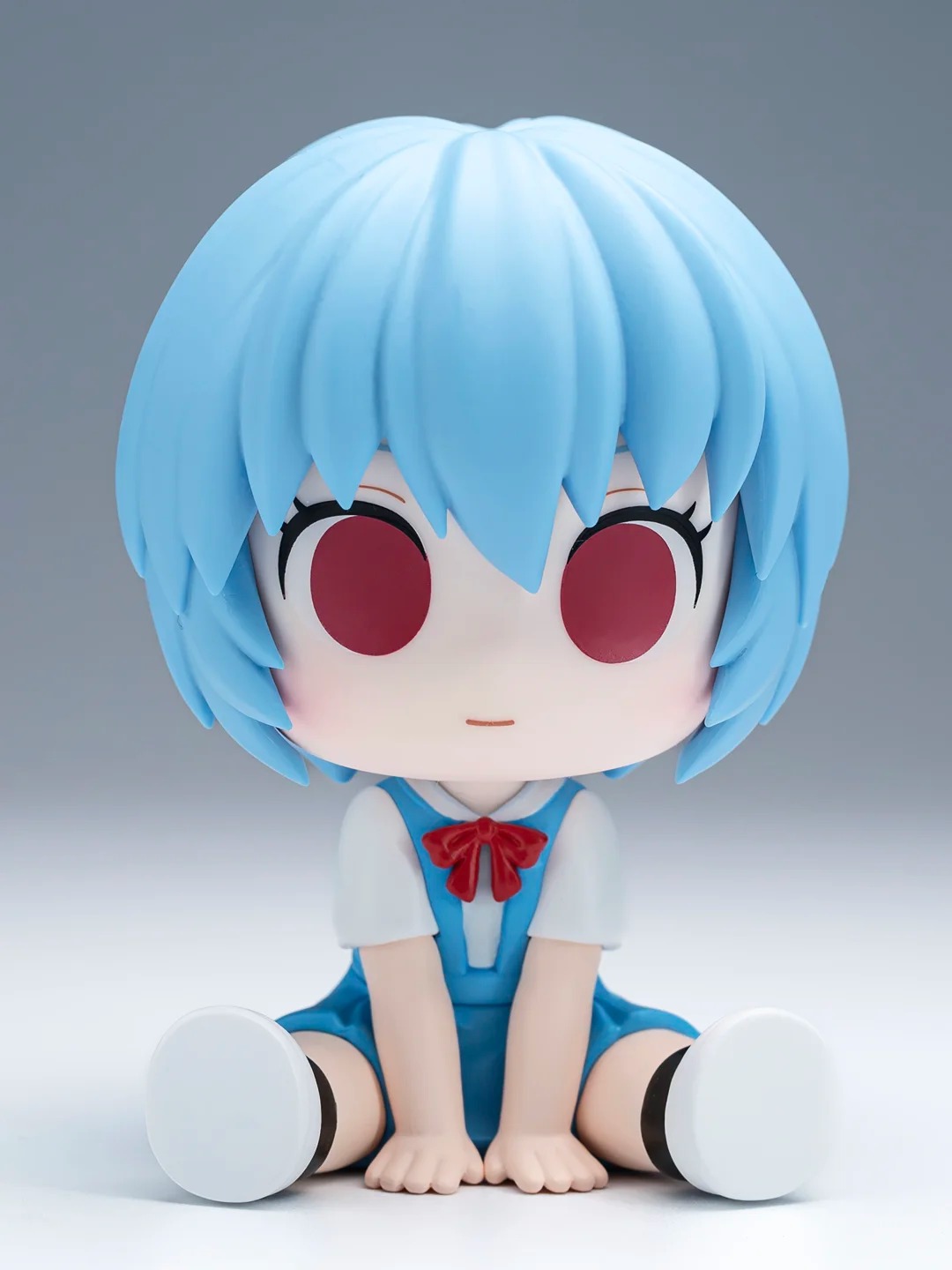 Q-version seated Rei Ayanami figurine