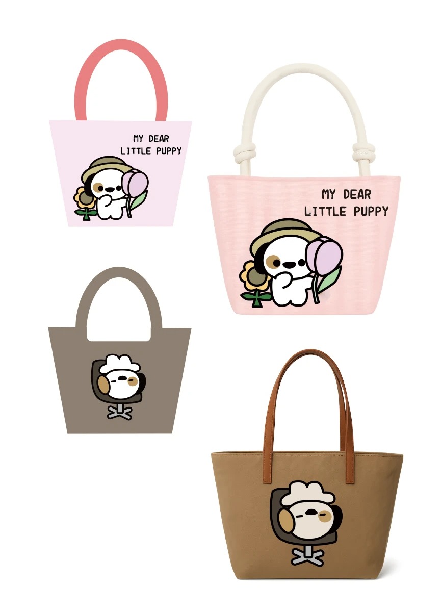 Small Dog Print Handheld Tote Bag