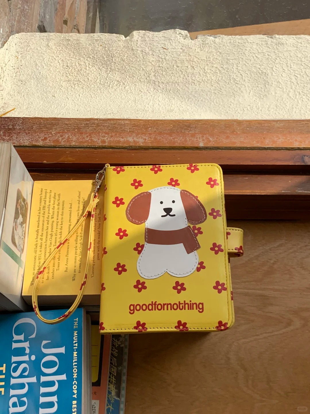 Retro Yellow Floral Dog Card Holder