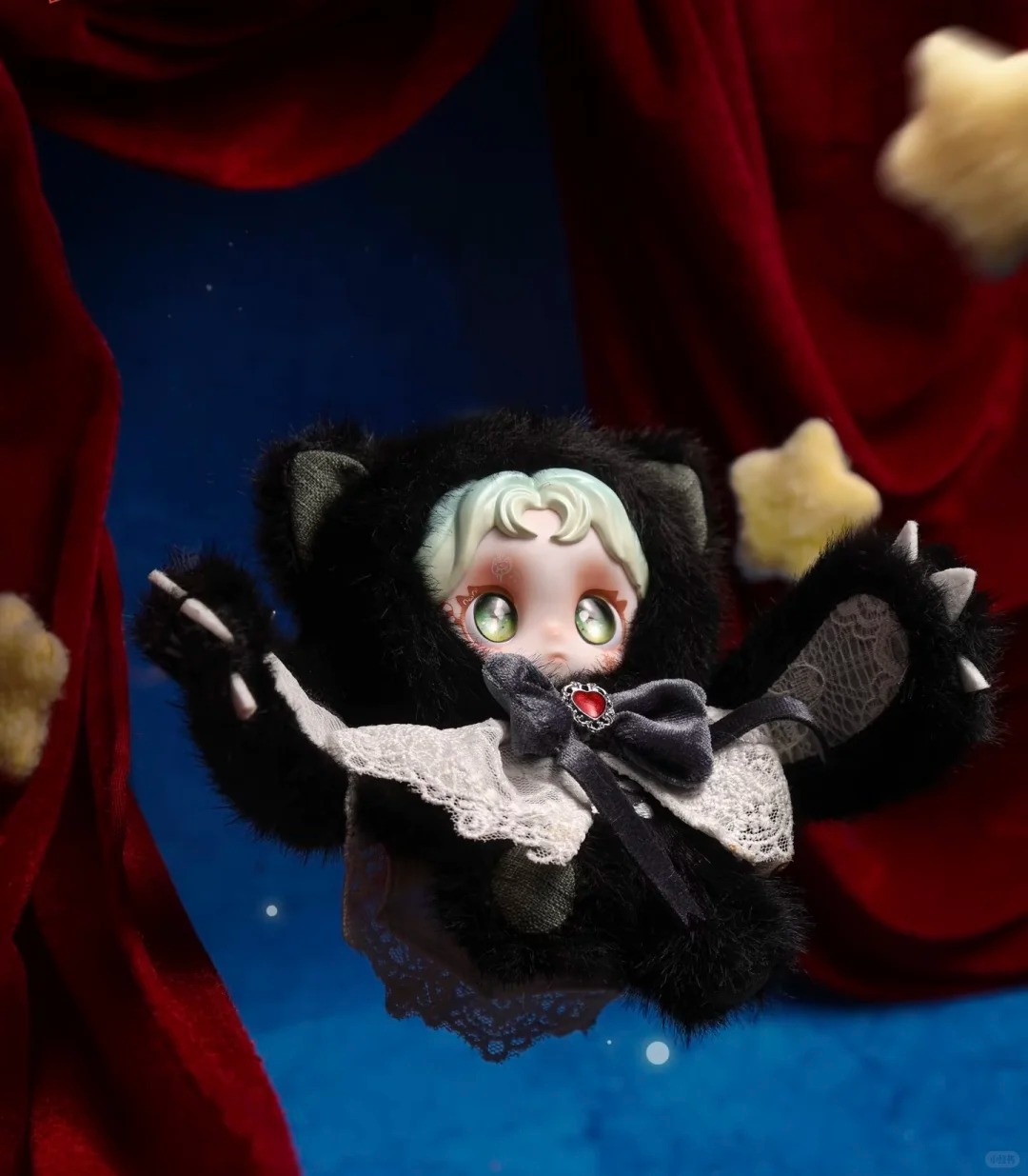 Black Cat Lace Vinyl Plush Toy