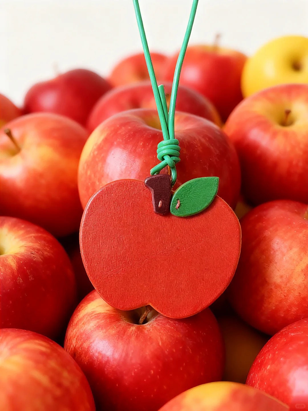Leather Apple Keychain