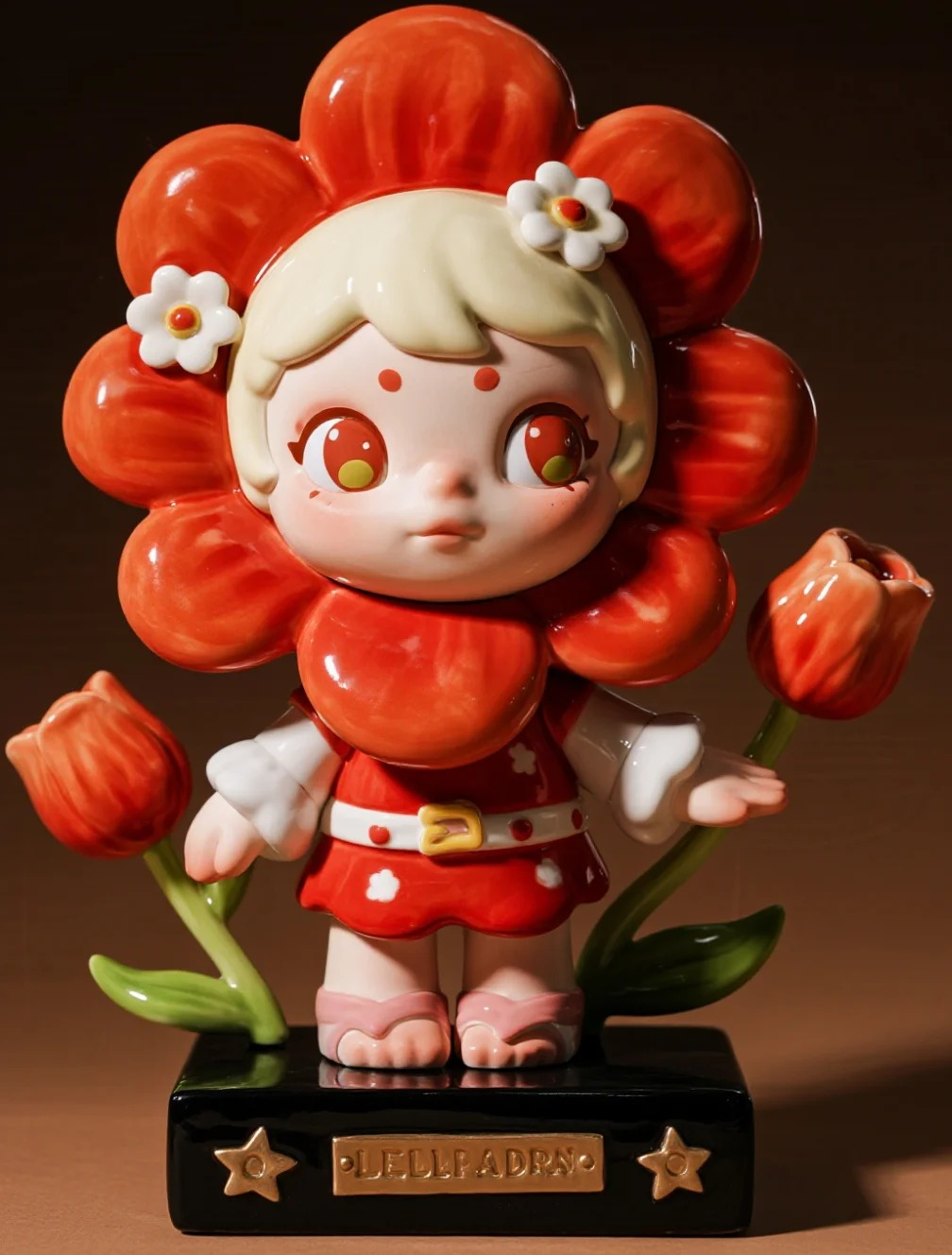 Floral-themed resin figurine
