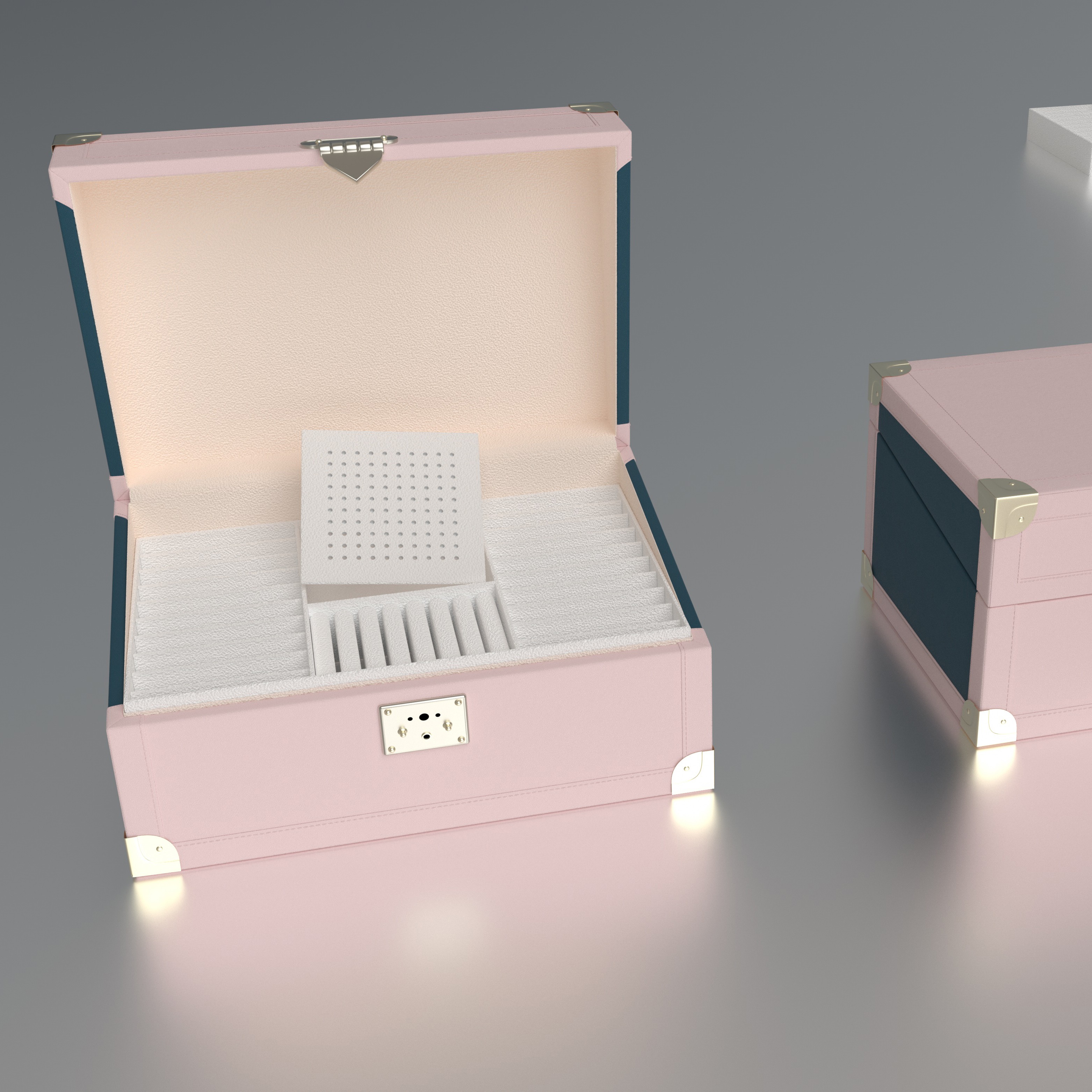 Vintage Lockable Jewelry Storage Box