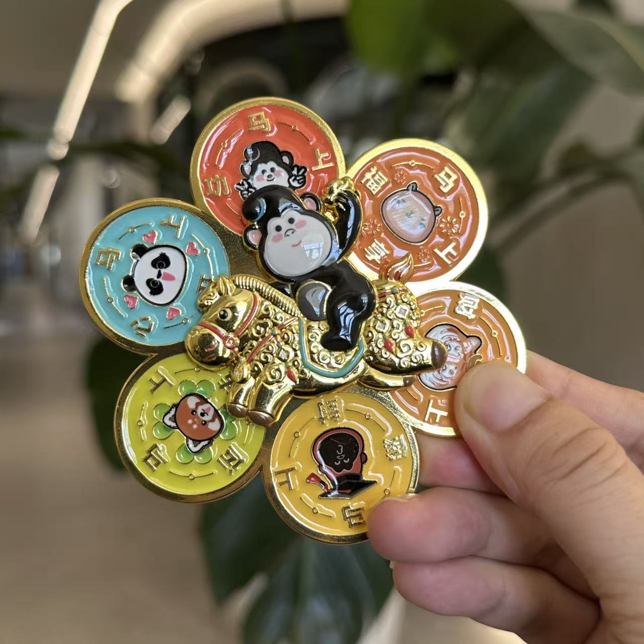 Chinese-style Lucky Spin Wheel Fridge Magnet