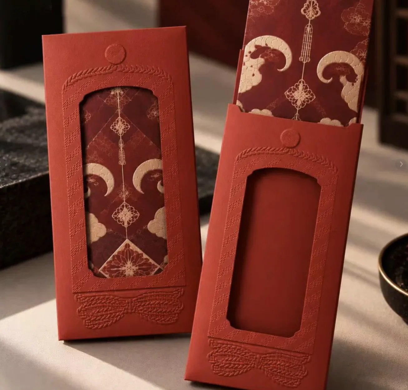 Red envelope with a window