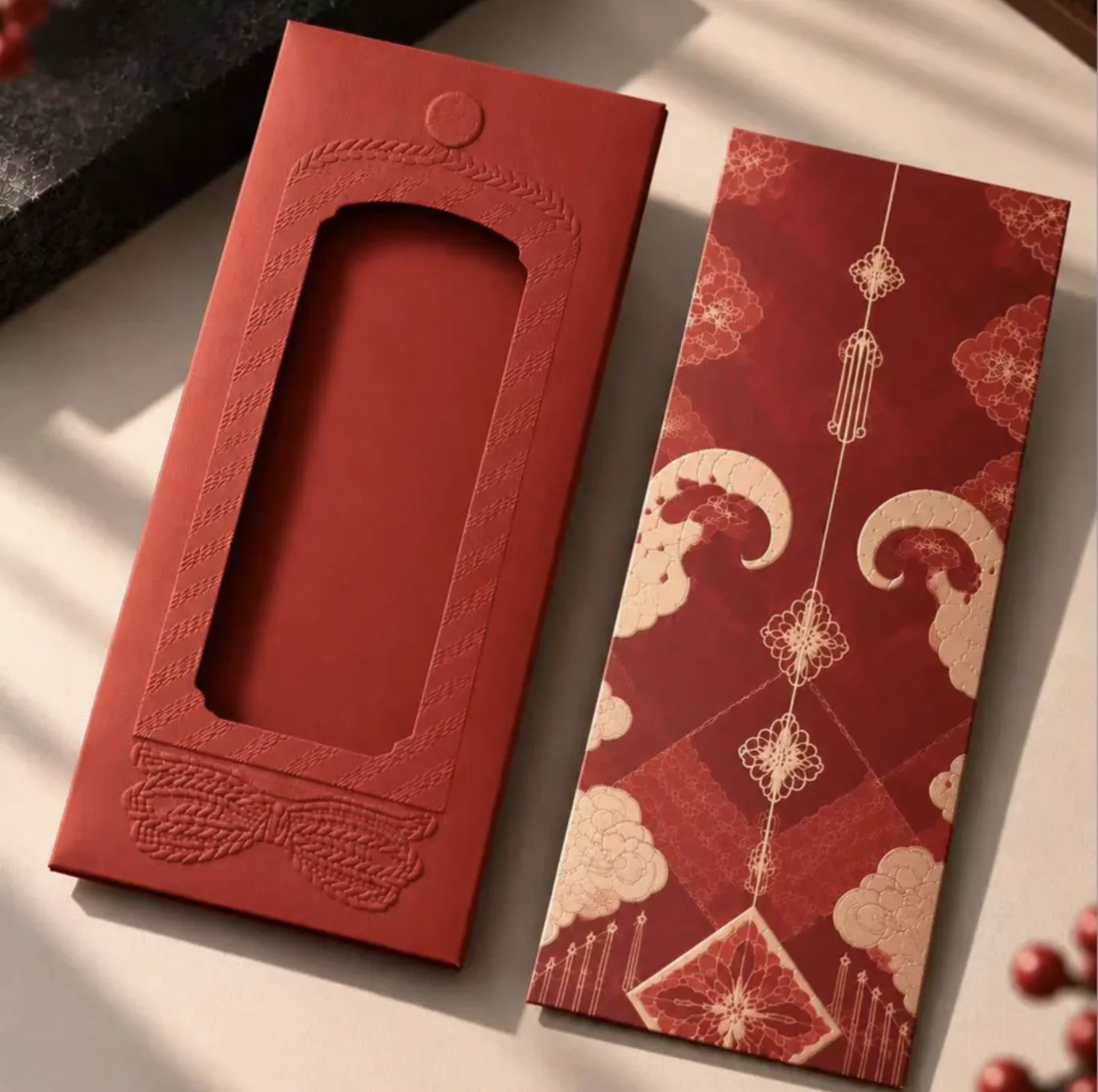 Red envelope with a window